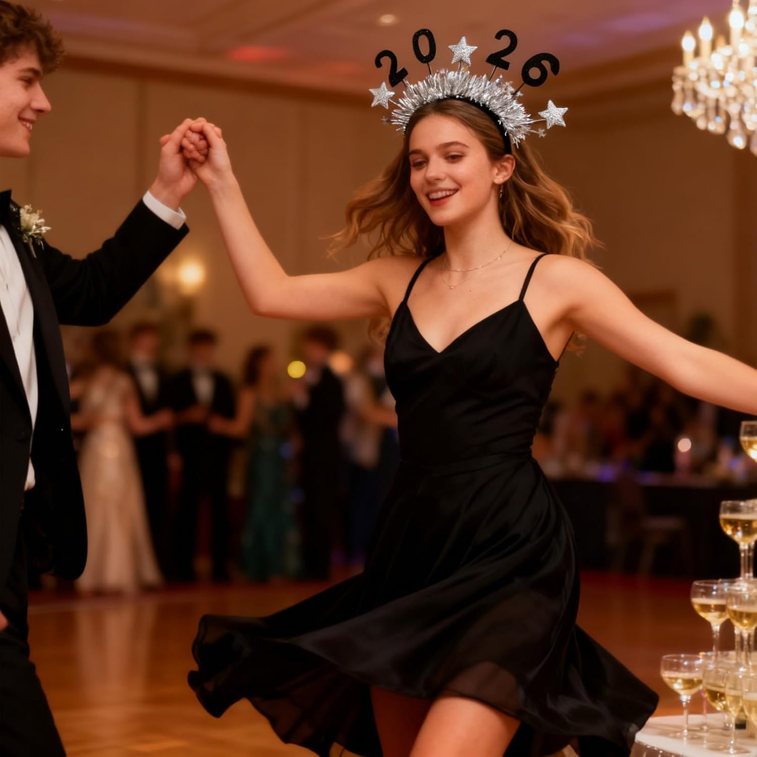 Happy New Year 2026 Headband - Glitter Party Decorations | Women Costume Hair Bands Party Tiara,for Celebration Holiday