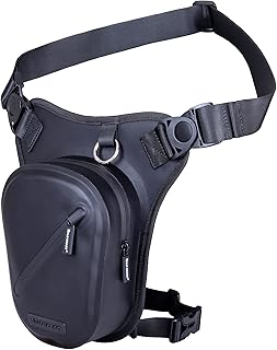 WILD HEART Waterproof Motorcycle Leg Bag, Versatile Chest/Leg/Tool/Shoulder/Messenger/Waist Bag TPU with Rope for Outdoor Activities (Black)