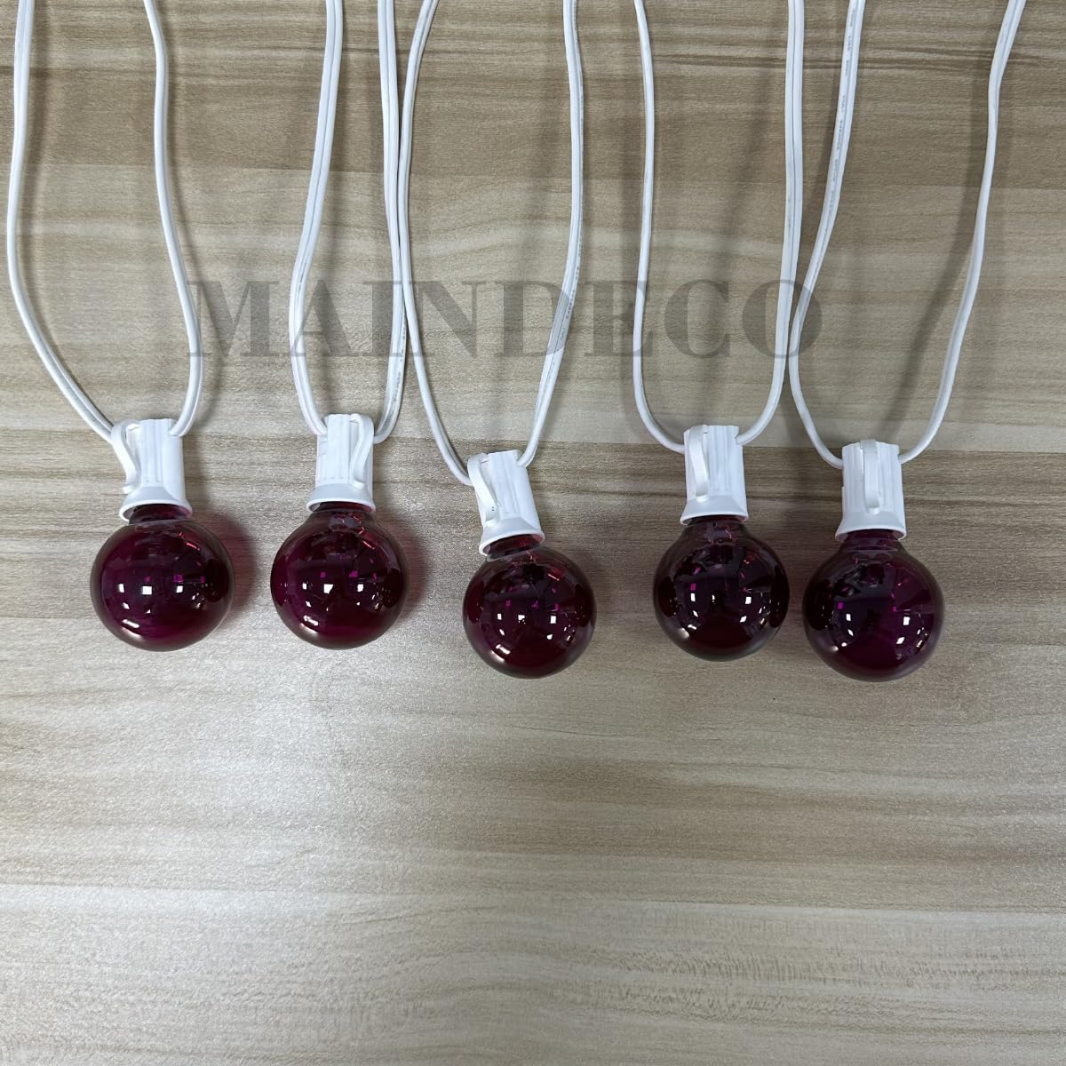 25 Pack G50 Replacement Bulbs - 120V 7W E12 Base Purple String Lights