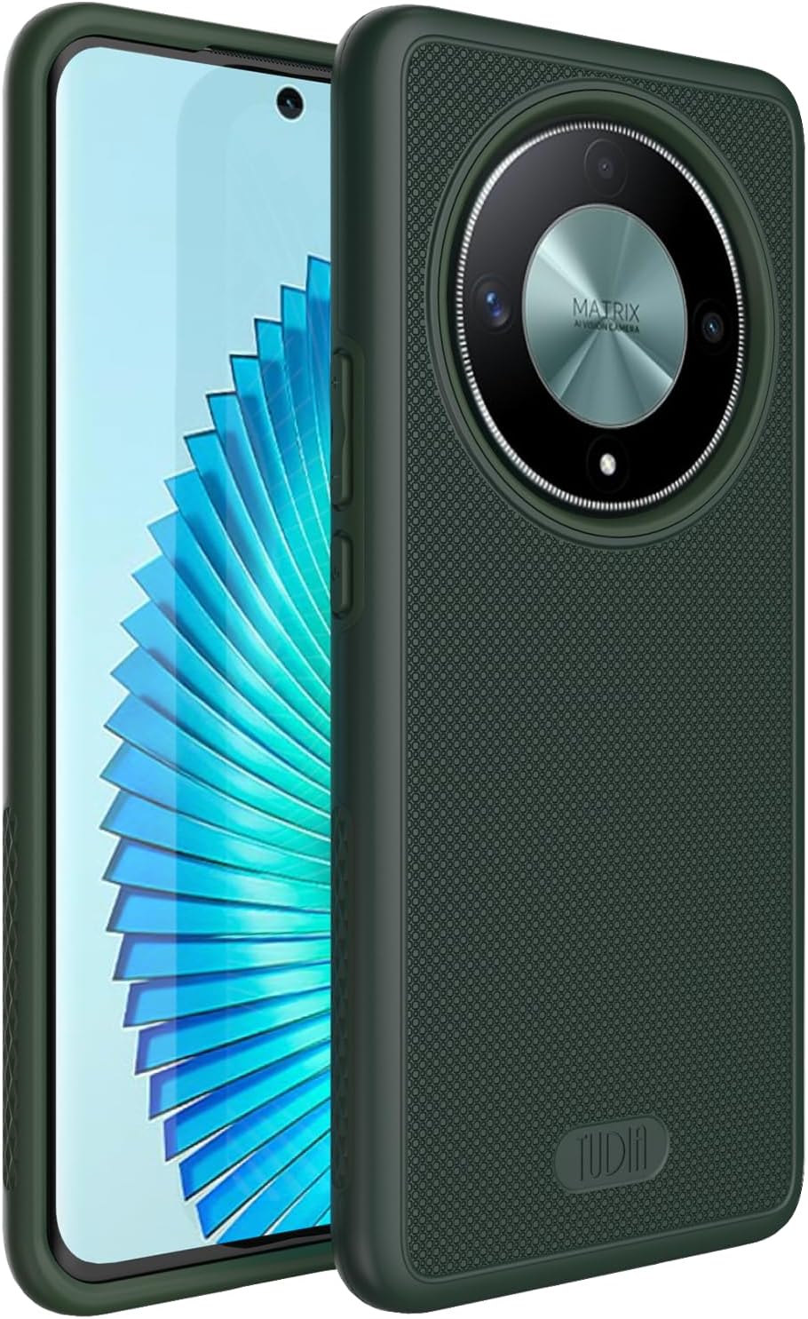 TUDIA DualShield Grip Compatible with Honor Magic 6 Lite Case 5G (2024) / Honor X9b Case, [MergeGrip] Military Grade Dual Layer Shockproof Slim Tough Heavy Duty Protective Phone Case - Pine Green