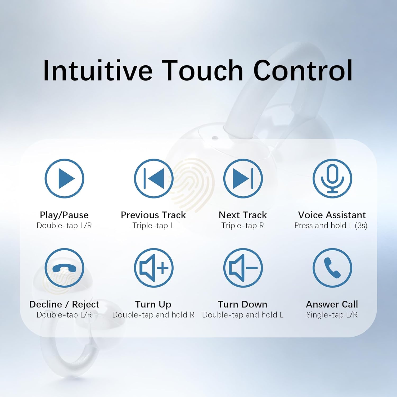 Ultra Open Ear Earbuds Removable Washable Case Wireless Clip On Headphones Powerful Sound Bluetooth 6.0 Dual Device Sync AI Clear Calls Waterproof for Sports Work Black