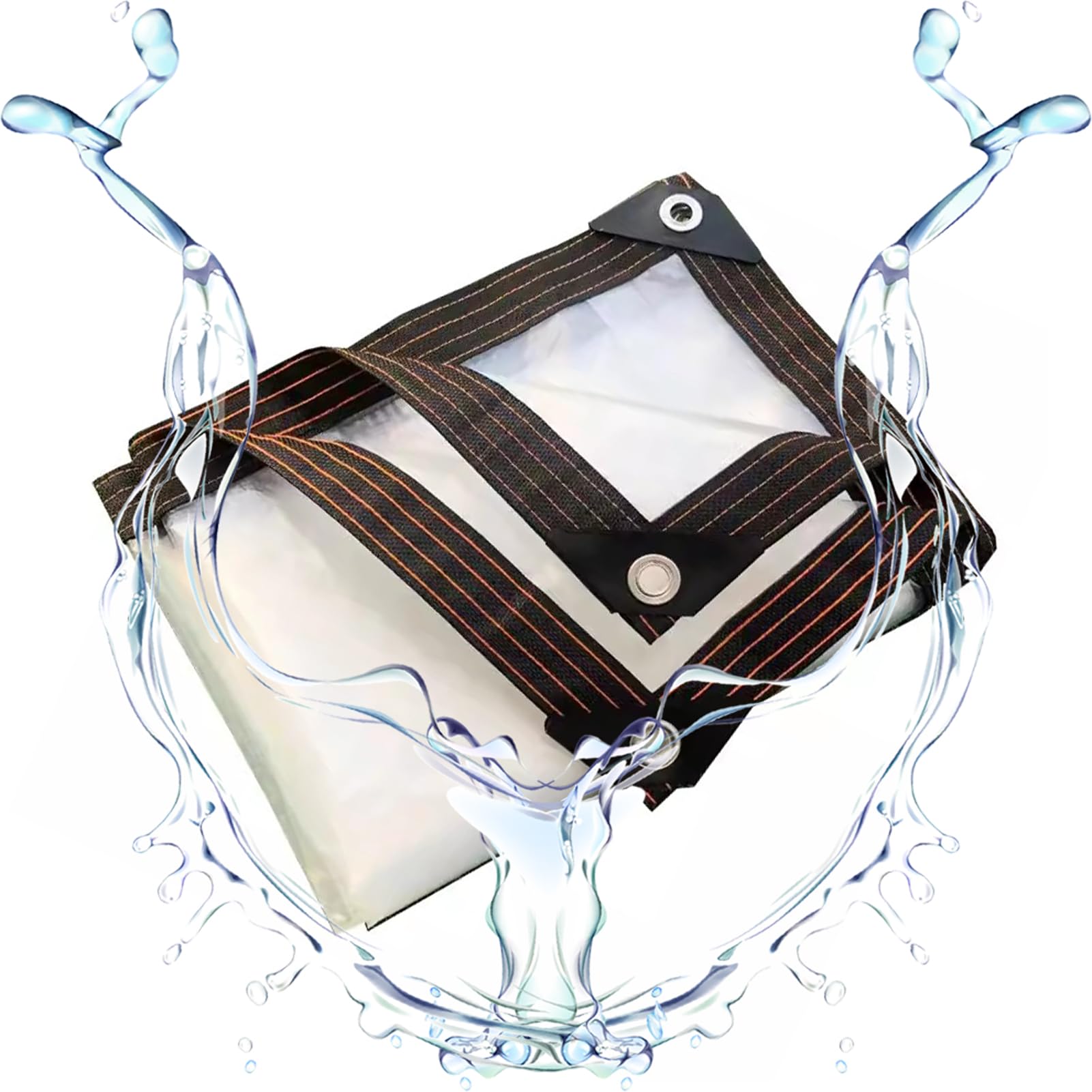 Bâche coupe-vent transparente 9x7m durable avec œillets de fixation
