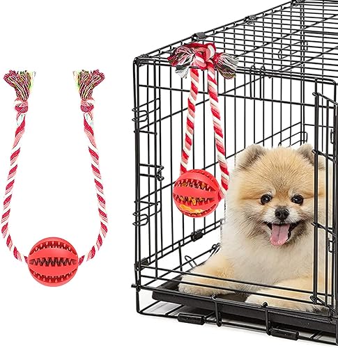 Miniatura 8 de Juguetes interactivos para masticar perros, ayudas de entrenamiento para cachorros, dispensador de golosinas de rompecabezas con cuerda, bola de