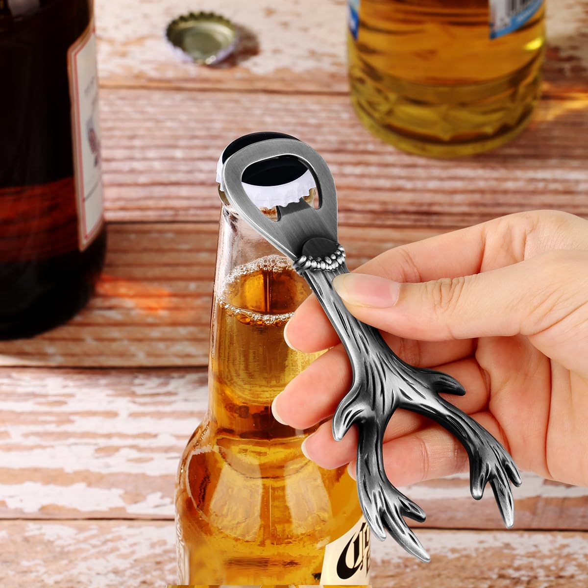 TAOYAOYAO Hertenflesopener, hertengewei, geschenken, bierflesopener, gepersonaliseerd biercadeau, verjaardagscadeau, kerstcadeaus voor jagers, mannen, papa, vader TAOYAOYAO Hertenflesopener, hertengewei, geschenken, bierflesopener, gepersonaliseerd biercadeau, verjaardagscadeau, kerstcadeaus voor jagers, mannen, papa, vader