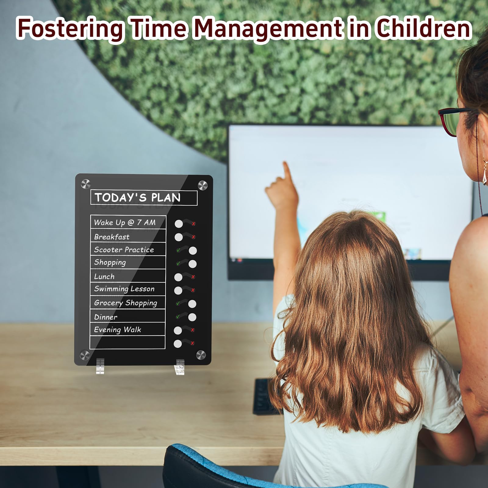 NiHome Magnetic Acrylic to Do List Planning Board with Sliders & Desktop Stand, Multifunctional Chore Chart for Kids & Adults - Image 2