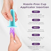 Vista 2 de Ecoblossom Herramienta aplicadora de copa menstrual, cómoda y fácil de colocar, higiénica y reutilizable, compatible con la mayoría de las copas