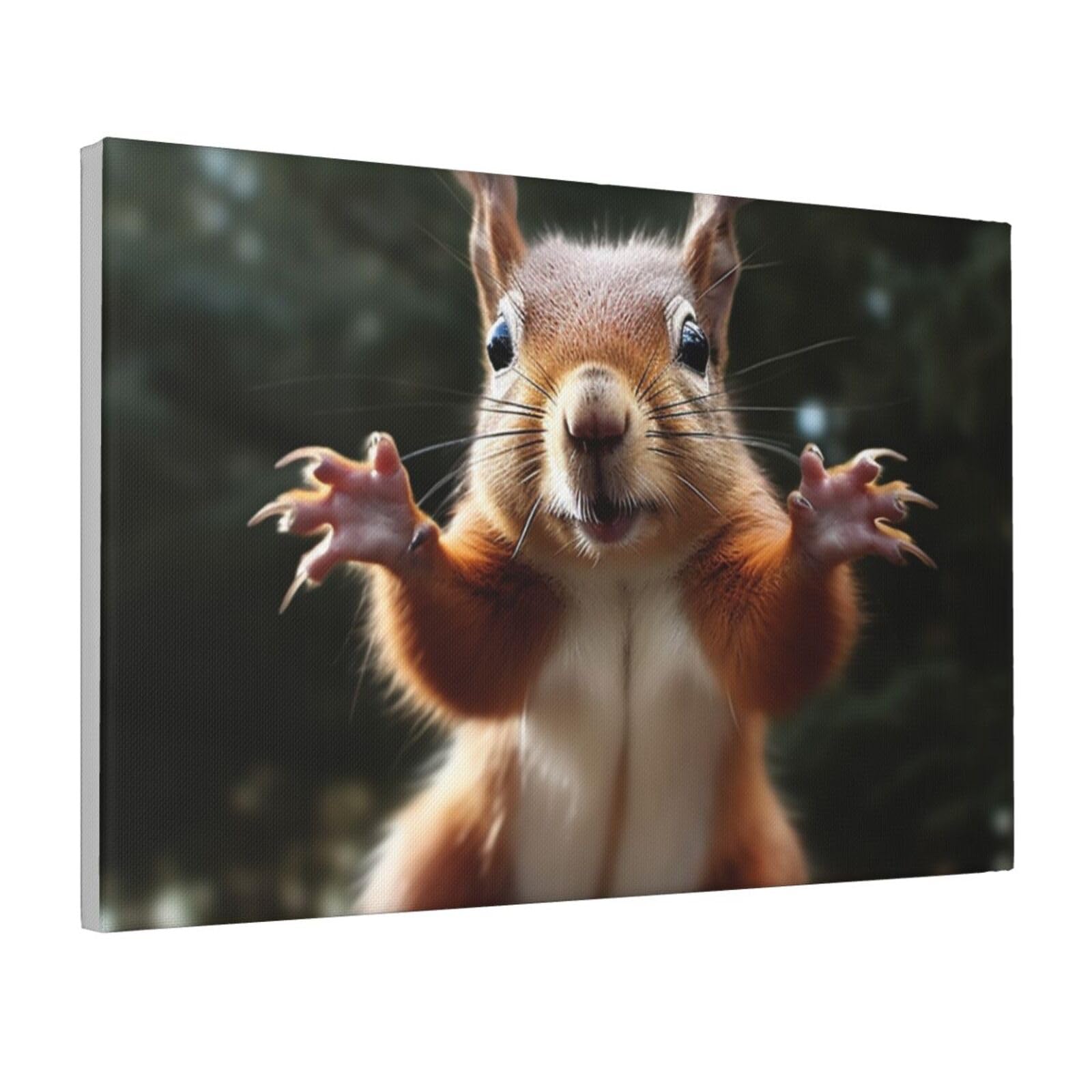 Framed Wall Art for Living Room Art Work, Squirrel Funny Animal Picture Prints Modern Office Wall Paintings Poster Aesthetic Wall Decorations for Home Decor Ready To Hang 16"x24"