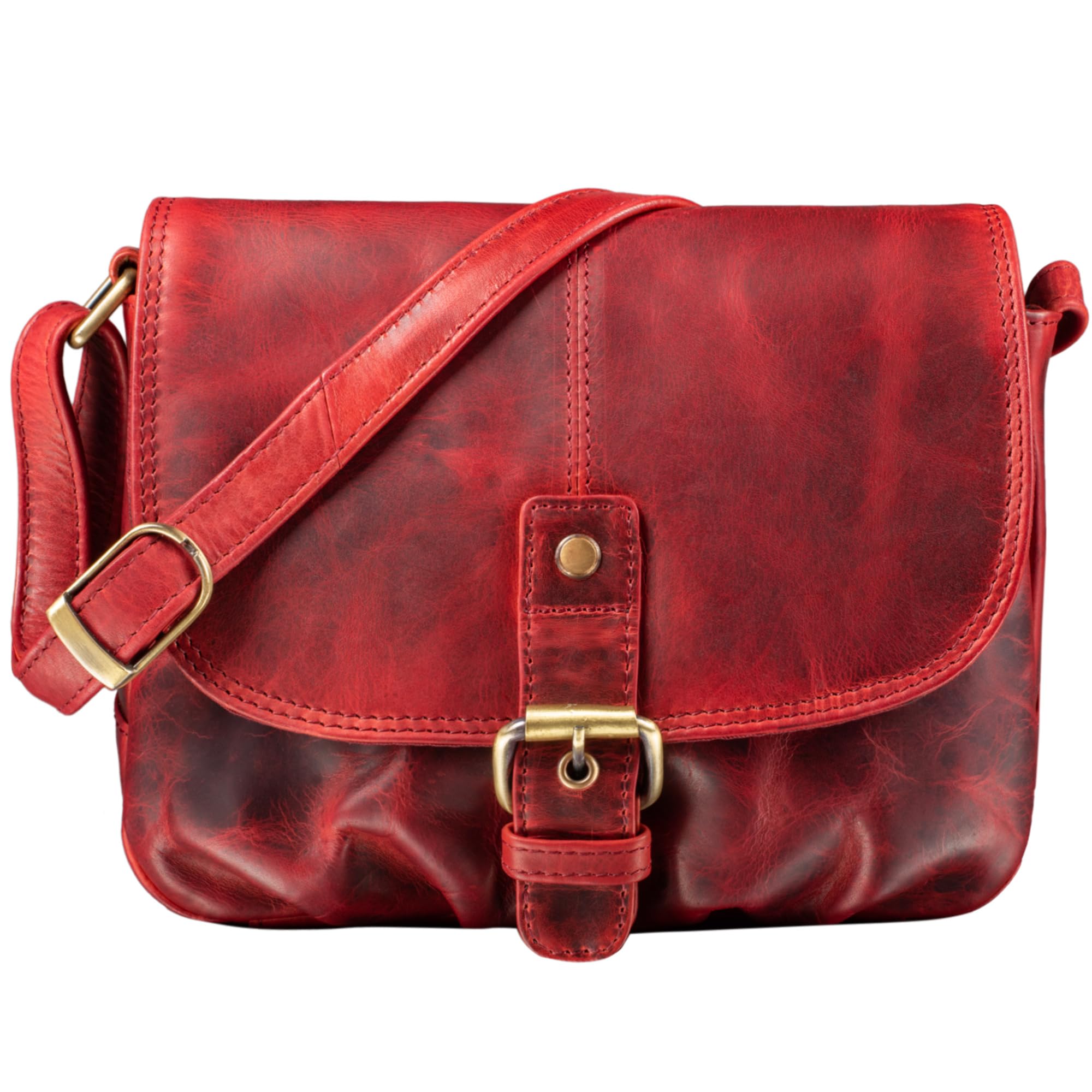 STILORD Iris Bolso de Cuero Mujer Pequeño Vintage - Bolso Bandolera Piel Elegante para Salir - Bolso de Fiesta, Noche y Casual con Correa Ajustable Color:marrón - Medio