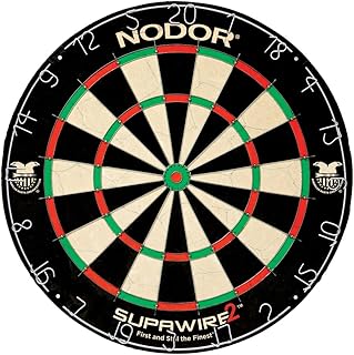 WINMAU Nodor Supawire 2 - Diana de cerdas de tamaño reglamentario con Anillo de números móvil y Kit para Colgar, Color Negro