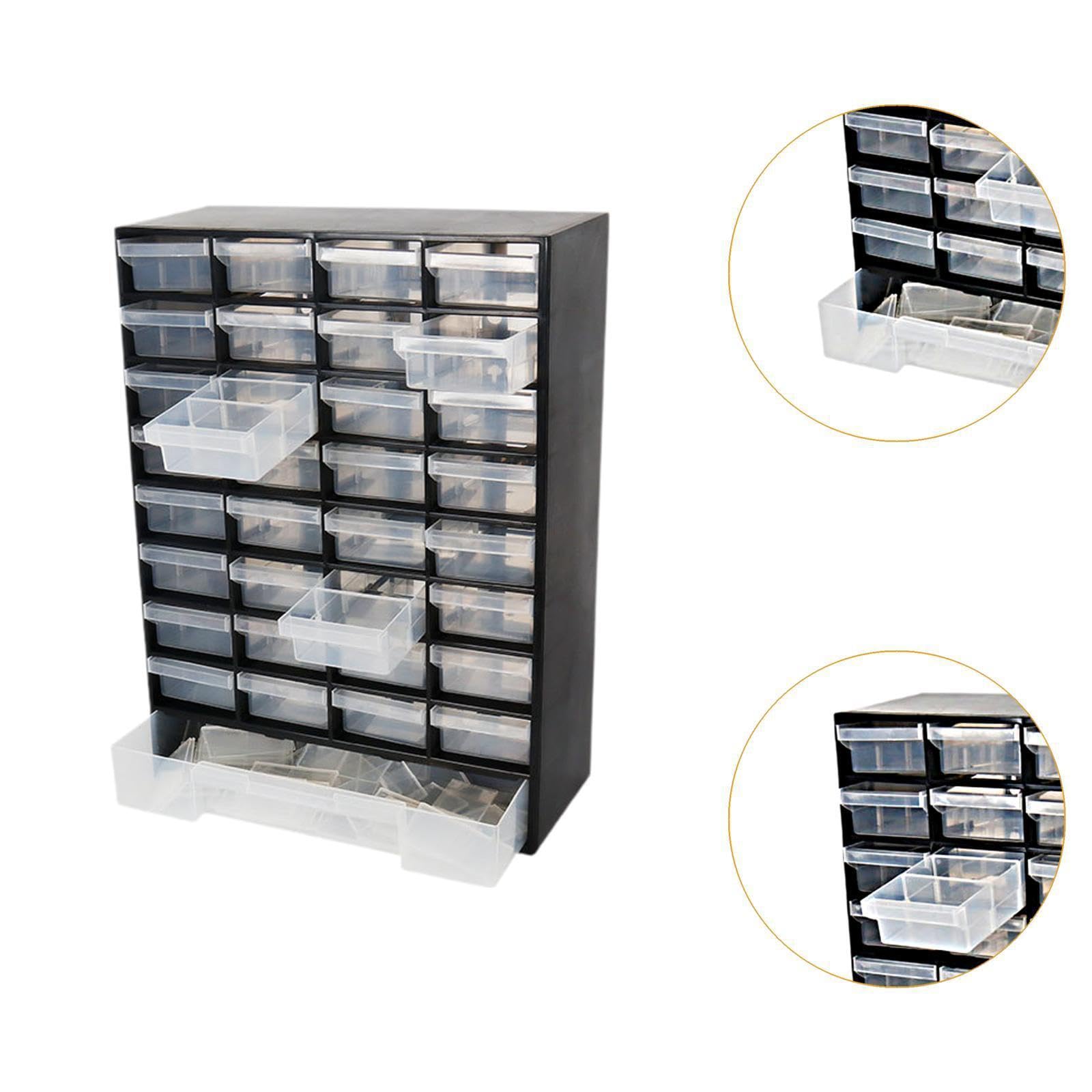Außergewöhnlicher Schubladenorganizer Schwarz 30 x 13.1 x 40.8 cm | mit Platz für Schmuck, Werkzeuge, Schrauben, Muttern und Bastelmaterialien. Spart wertvollen Platz. , Schwarz , 30 x 13.1 x