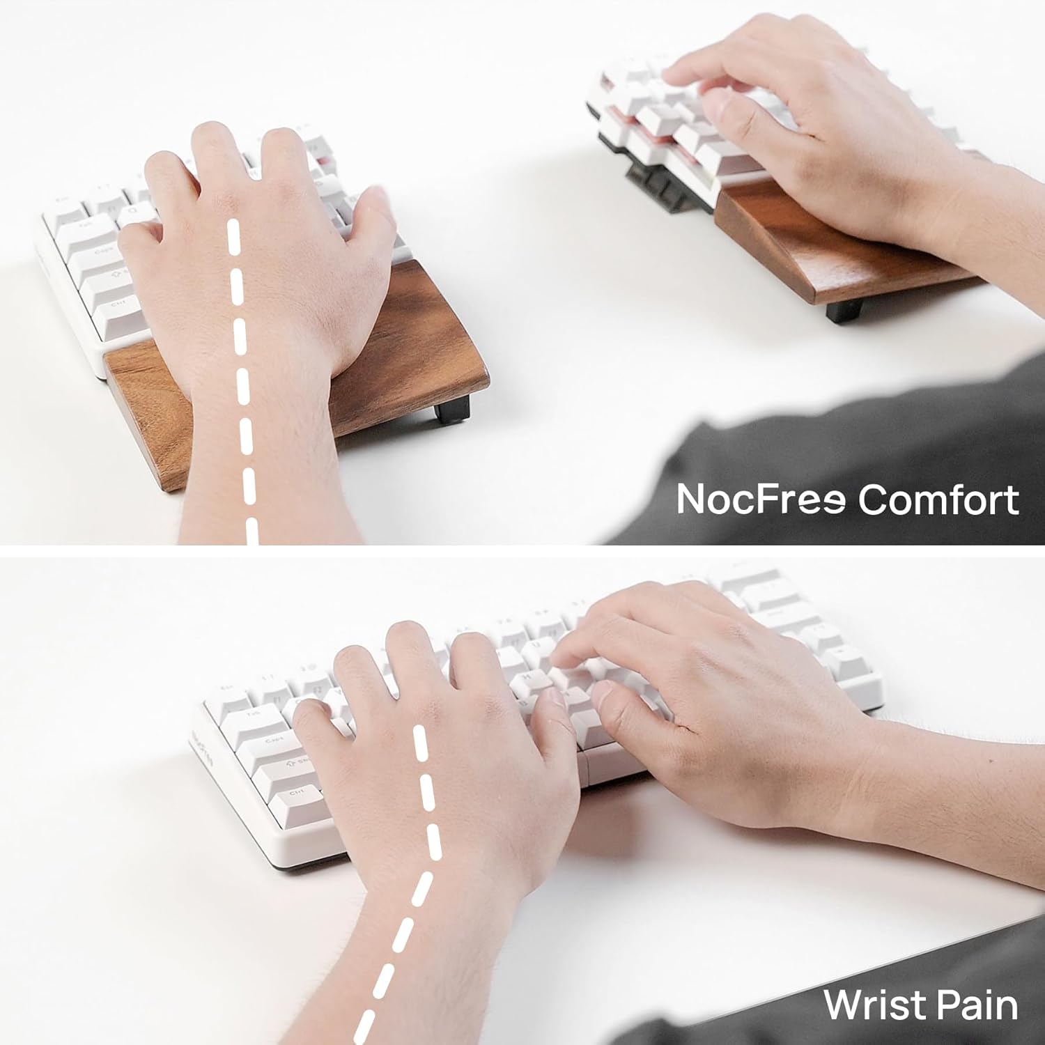 Lite Wireless Split Keyboard Mechanical - Silent Switches, RGB, Foam, Hot Swappable, Compact 60% Layout, PBT Keycaps Programmable for Mac & Windows Black
