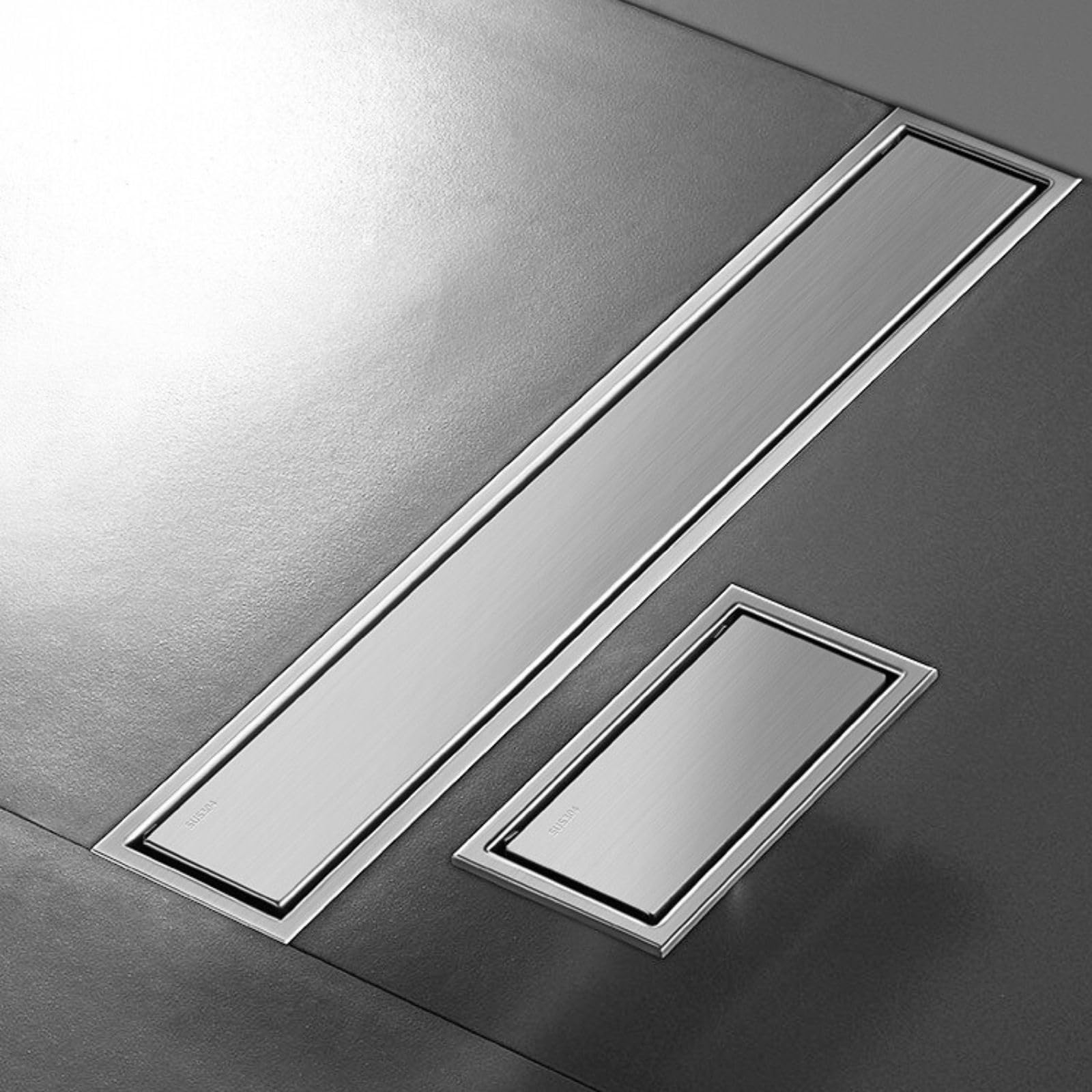 Desagüe Lineal de Ducha 10cm de Ancho Plata Acero Inoxidable Baño Accesorios Fácil Instalación Desagüe de Piso Extraíble con Anti-Obstrucción Filtro para Cocina Baño(10 * 70cm)