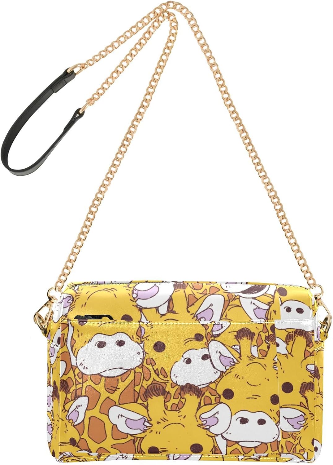 KLL Yellow Cartoon Giraffe Fashion Crossbody Small Bag For Women Vegan Leather Womens Purse Cross Body Waterproof Shoulder Hand Bags