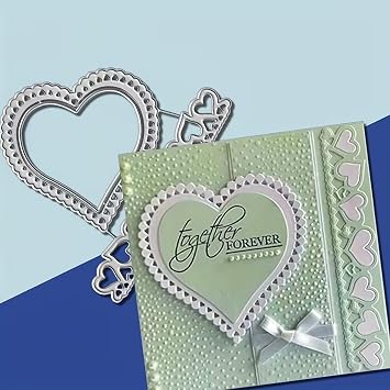 Lace Heart Metal Die Cuts,Hollow Hearts Border Edge Frame Festival Cutting Dies Cut Stencils for DIY Photo Decorative Embossing Paper Dies for Scrapbooking Card Making