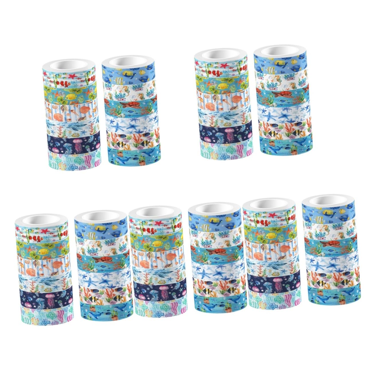 NUOBESTY 5 Pegatinas Washi Tape De Animales Marinos Para Proyectos Creativos Decoración De Diarios