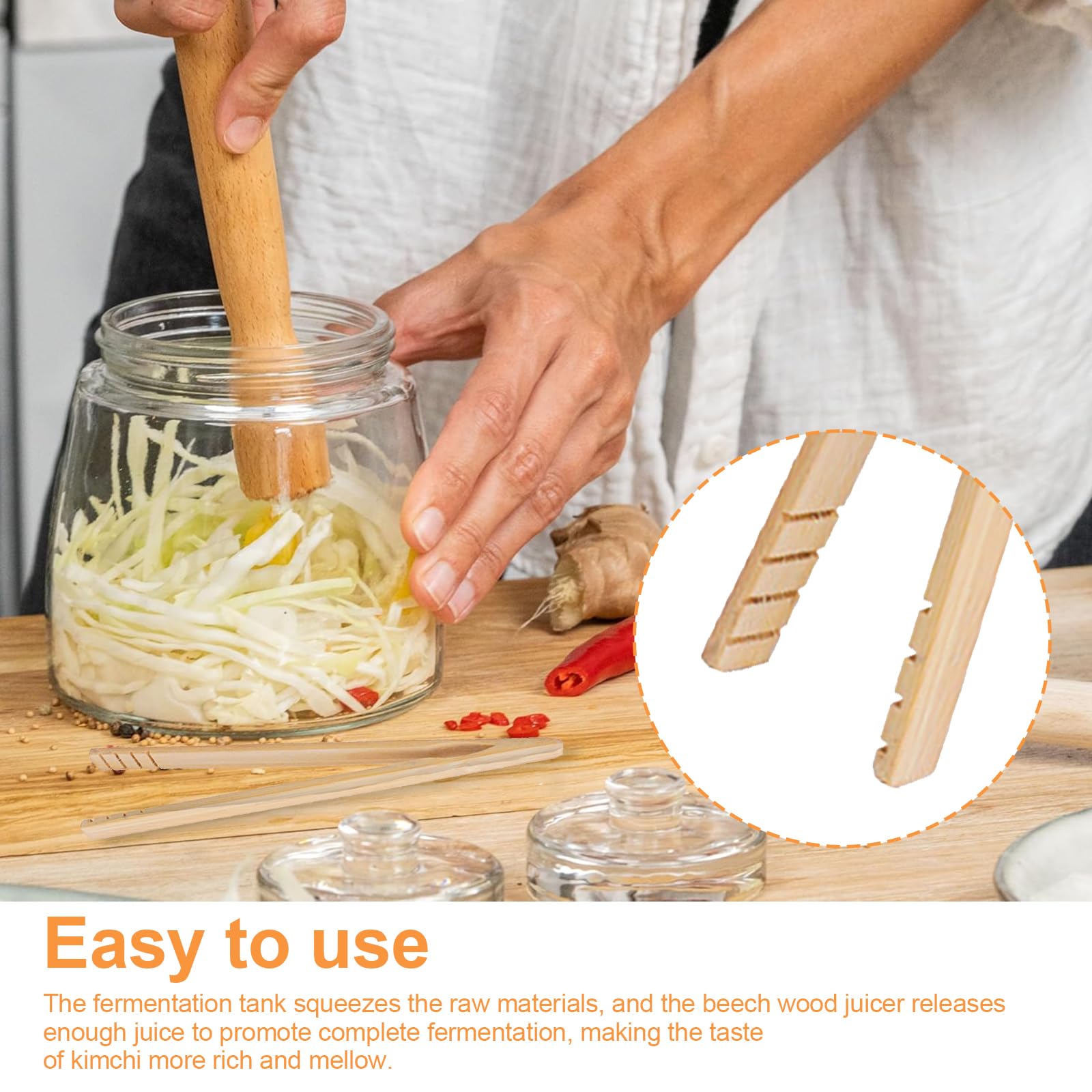 Accesorios de Fermentación, Pesas de Vidrio con Asa y Válvula para Chucrut, Kimchi