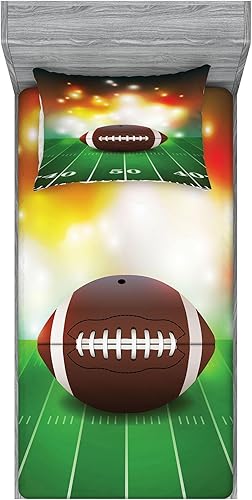 Miniatura 269 de Ambesonne Juego de sábanas bajeras y fundas de almohada occidentales, sombrero de vaquero con temática del salvaje oeste y cuerda de ganadería vieja