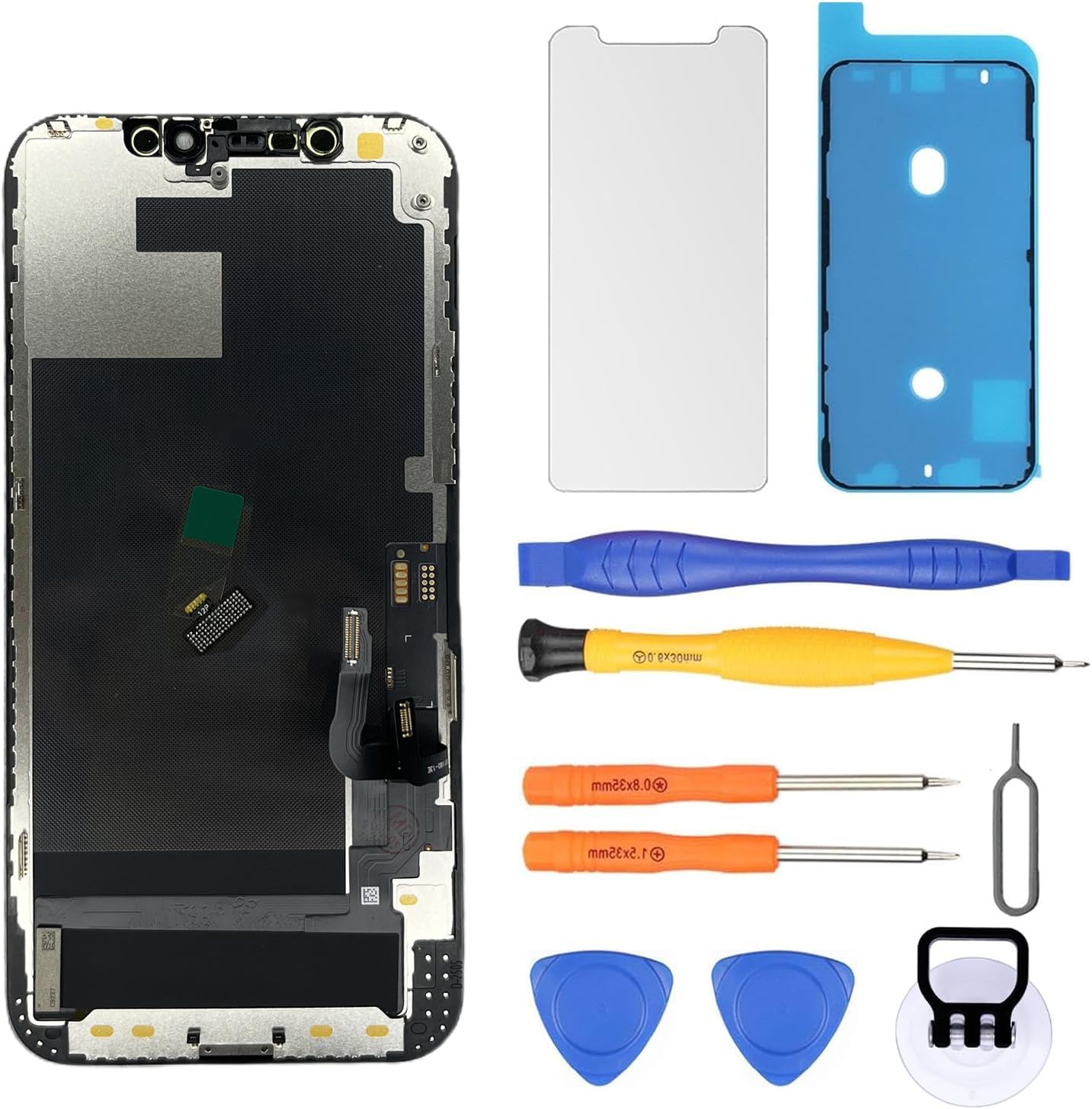 OLED Screen for iPhone 12/12 Pro Screen Replacement [Soft OLED, NOT Hard OLED], 3D Touch Display Full HD Digitizer Assembly with Repair Tools Kit, Waterproof Adhesive, Screen Protector