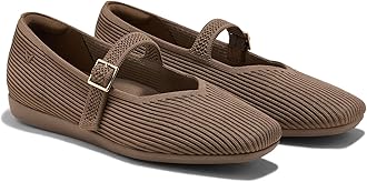 VIVAIA Margot Walker Mary Jane Women's Flats Square Toe Washable Slip-On Shoes with Arch Support Espresso