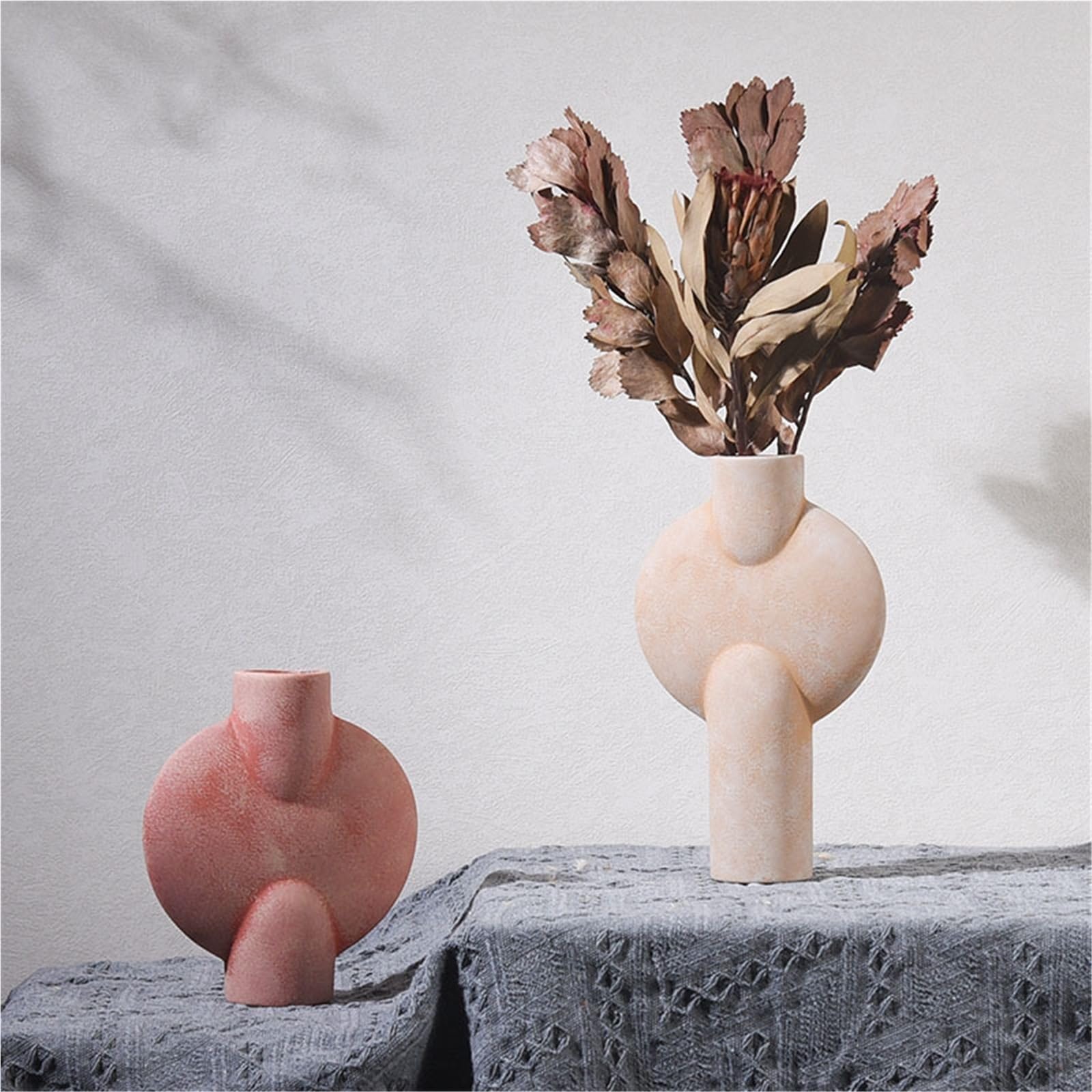 Kleine Keramikvasen für Die Heimdekoration, Tischdekoration, rustikale Bauernhaus-Dekorations-Minivase für getrocknete Pflanzen, Blumen