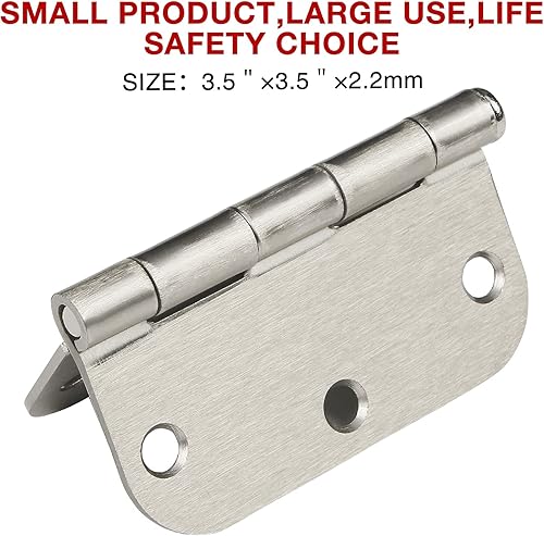 Vista 142 de Paquete de 6 bisagras redondeadas, radio de 5/8 de pulgada, herrajes para cabaña, bungalow, apartamento, casa rodante, rascacielos, habitación