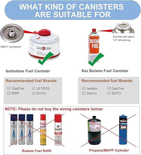 Miniatura 7 de SOOYEAH Adaptador de repuesto de gas, repuesto de combustible de isobutano, cambio de bote de isobutano, cambio de recipiente de válvula lindal,