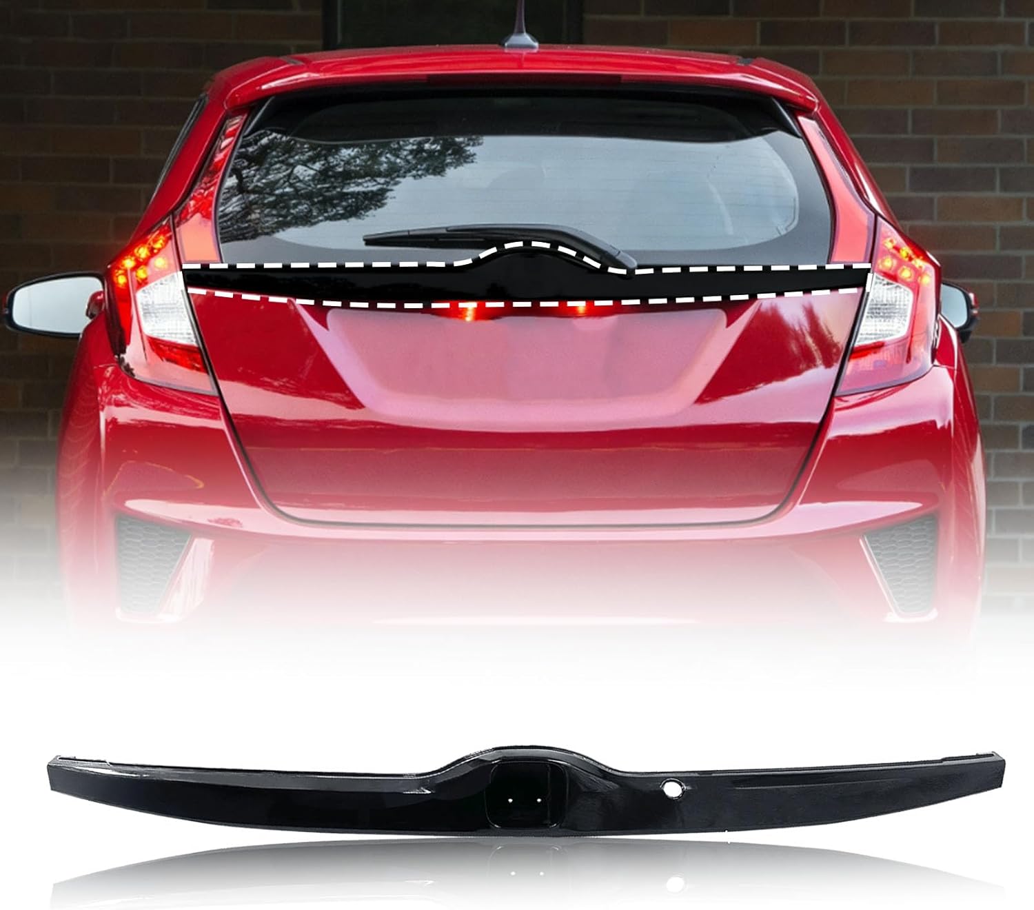 74890-T5A-A11 Rear Liftgate Hatch License Molding Trim Compatible with 2015-2020 Honda Fit Tailgate Garnish Rear License Assembly Replace 74890-T5A-J11 74890-T5A-J12