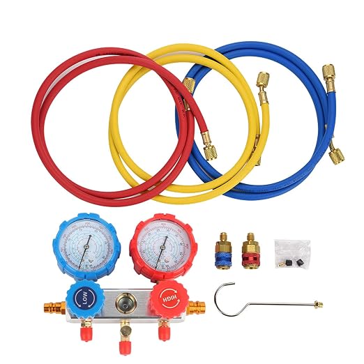 Manifold para aire acondicionado 0~500Psi con manguera y acople miniatura 6