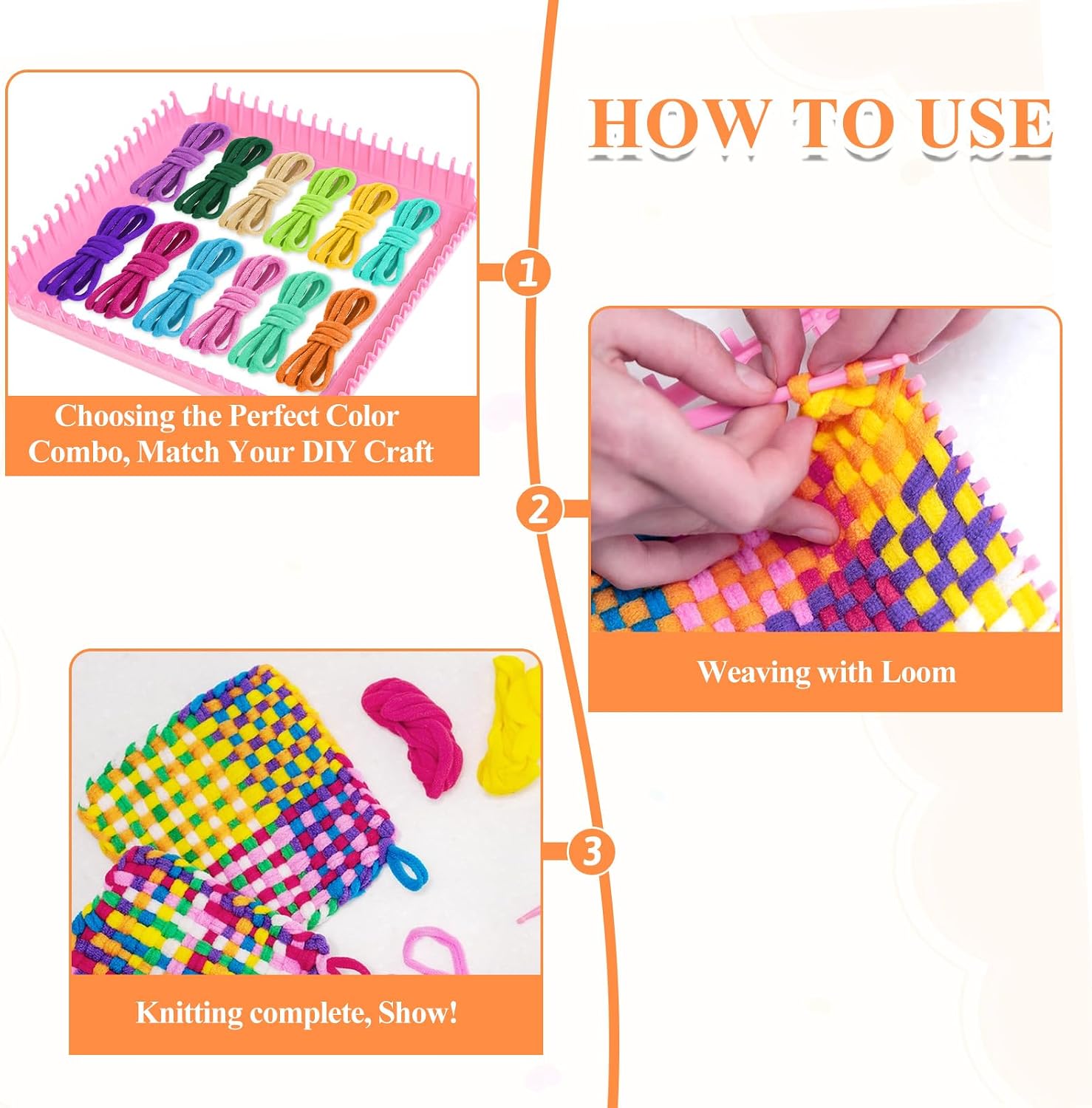 IMengjbang 1200 PCS Refill Loops for 7-Inch Weaving Loom, 12 Color Loom Loops for Potholder Making, Durable Nylon Weaving Craft Bands for Kids Adults DIY Projects Supplies, Rainbow Color