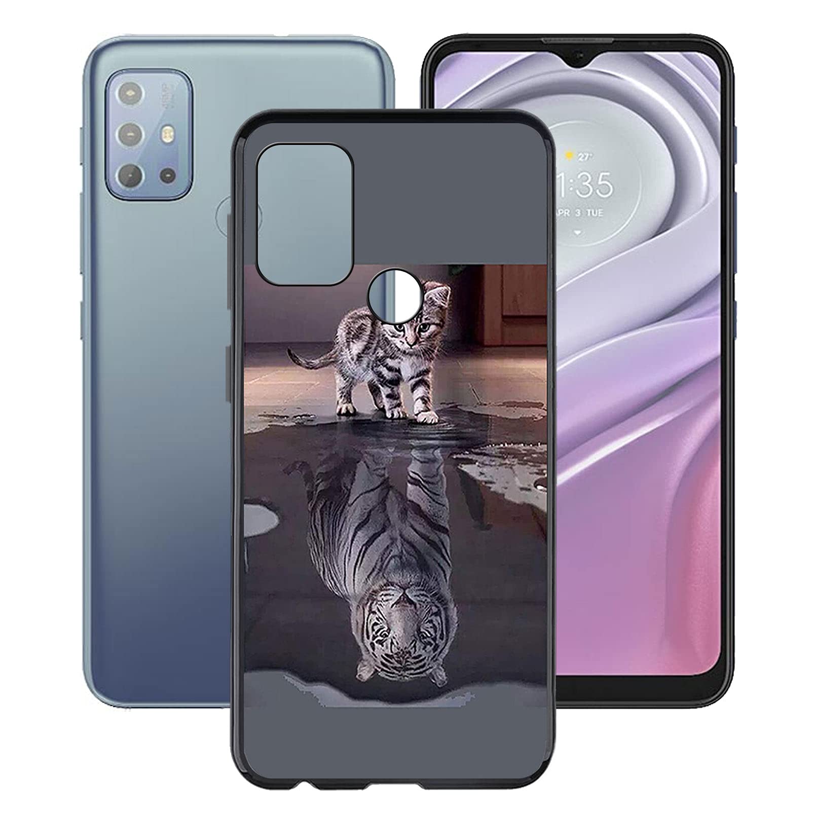 Custodia Per Motorola Moto G20 – Cover Morbida In TPU Con Stampa Diavolo Cartoon, Anti Graffio E Anti Urto, Nero