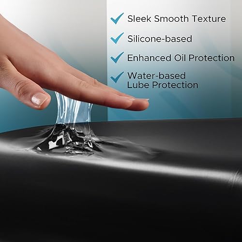 Miniatura 4 de Sábana bajera impermeable de vinilo negro para masaje California King con bolsillo lateral  Protector de colchón, funda de cama para masaje Nuru -