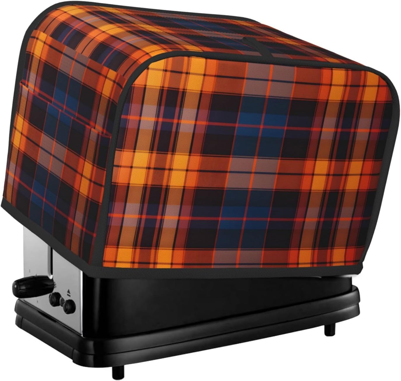 HSYOYO Orange Brown Plaid Toaster Cover 2 Slice Wide Slot