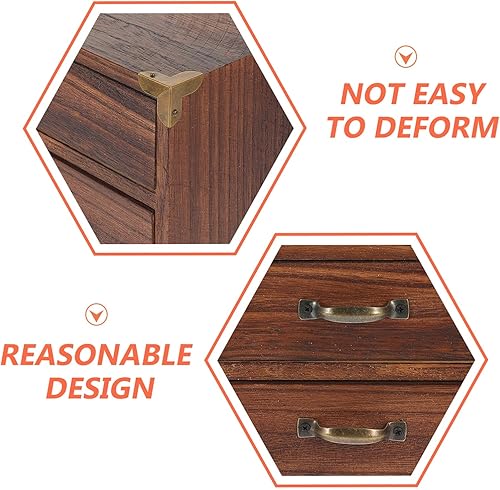 Miniatura 9 de Alipis Organizador de escritorio de madera, armario de almacenamiento de escritorio de madera, organizador de cajón de escritorio, caja del tesoro