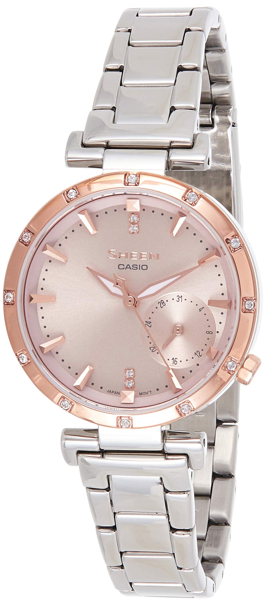 Casio Women Stainless Steel Sheen Analog Rose Gold Dial Watch-She-4051Sg-4Audf (Sx225), Band Color-Silver (B07HR7T18K) Amazon Price History, Amazon Price Tracker