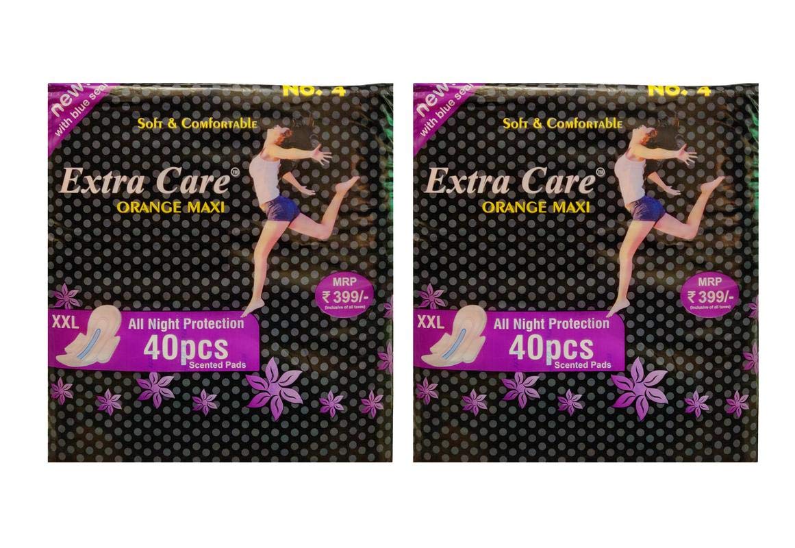Extra Care Womens/Girls XXL Sanitary Pads (Napkins) with Wings - Pack of 40(Pack of 2) (B07M8XQ5TF) Amazon Price History, Amazon Price Tracker