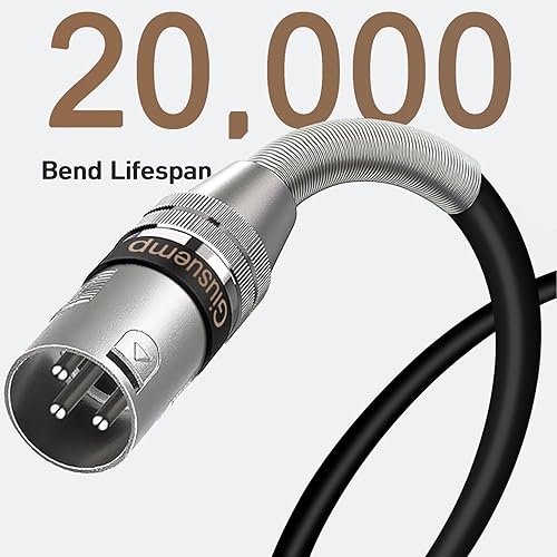 Miniatura 5 de Giusuemp Cable de micrófono XLR a XLR de 3 pies, cable XLR macho a hembra, cable XLR de micrófono blindado equilibrado de 3 pines, resorte de metal