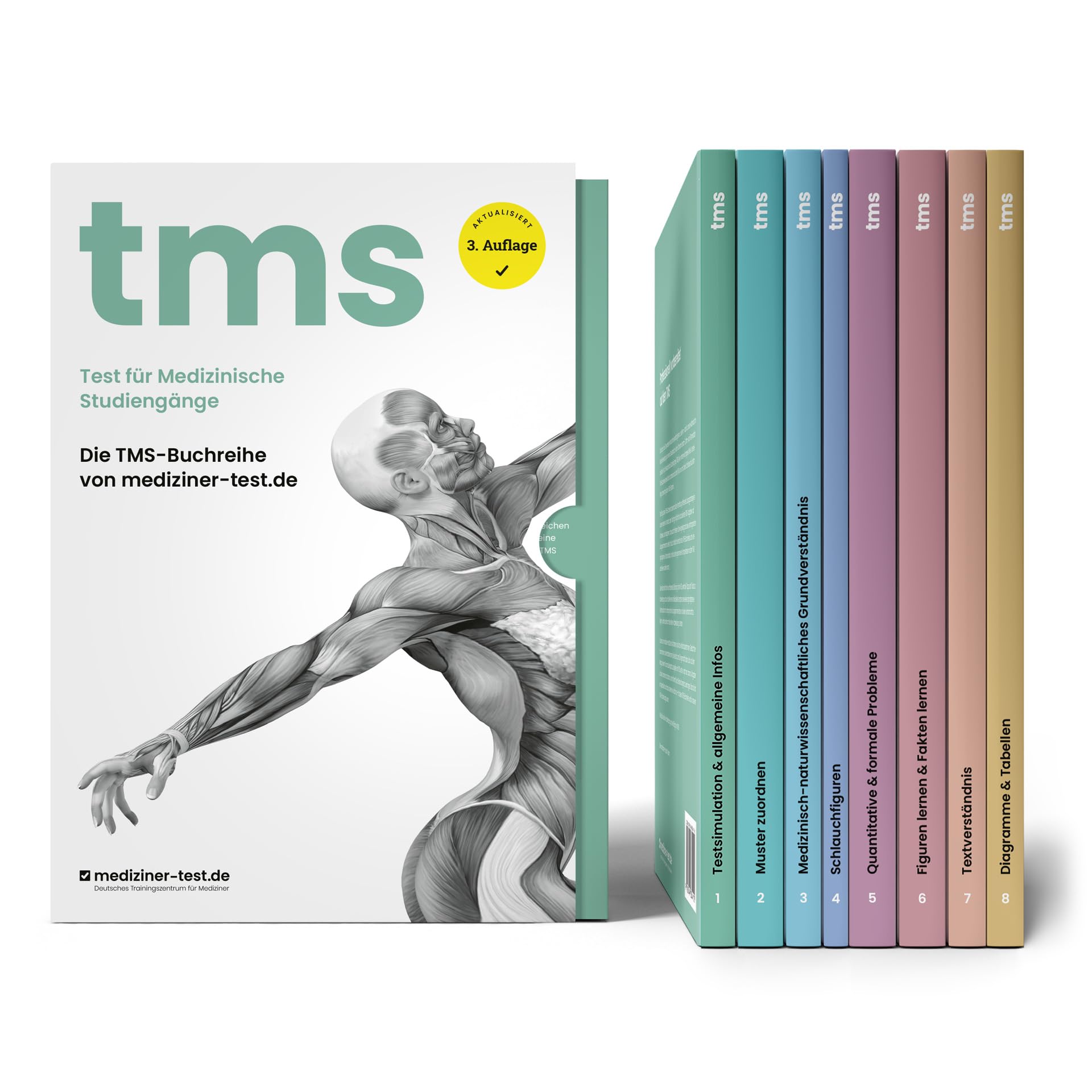 TMS Vorbereitung 2026 | Testsimulation & Übungsbücher zur Vorbereitung auf den Medizinertest | 8 Bücher, mehr als 130 Simulationen und 3.000 Aufgaben | TMS-Buchreihe von mediziner-test.de (3. Auflage)