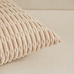 Fancy Homi Throw Pillow Covers with Stripe Pattern, Super Soft Corduroy Solid Cushion Cover for Couch Sofa Bedroom Living Room(Neutral，45L x 45W cm (Pack of 4))