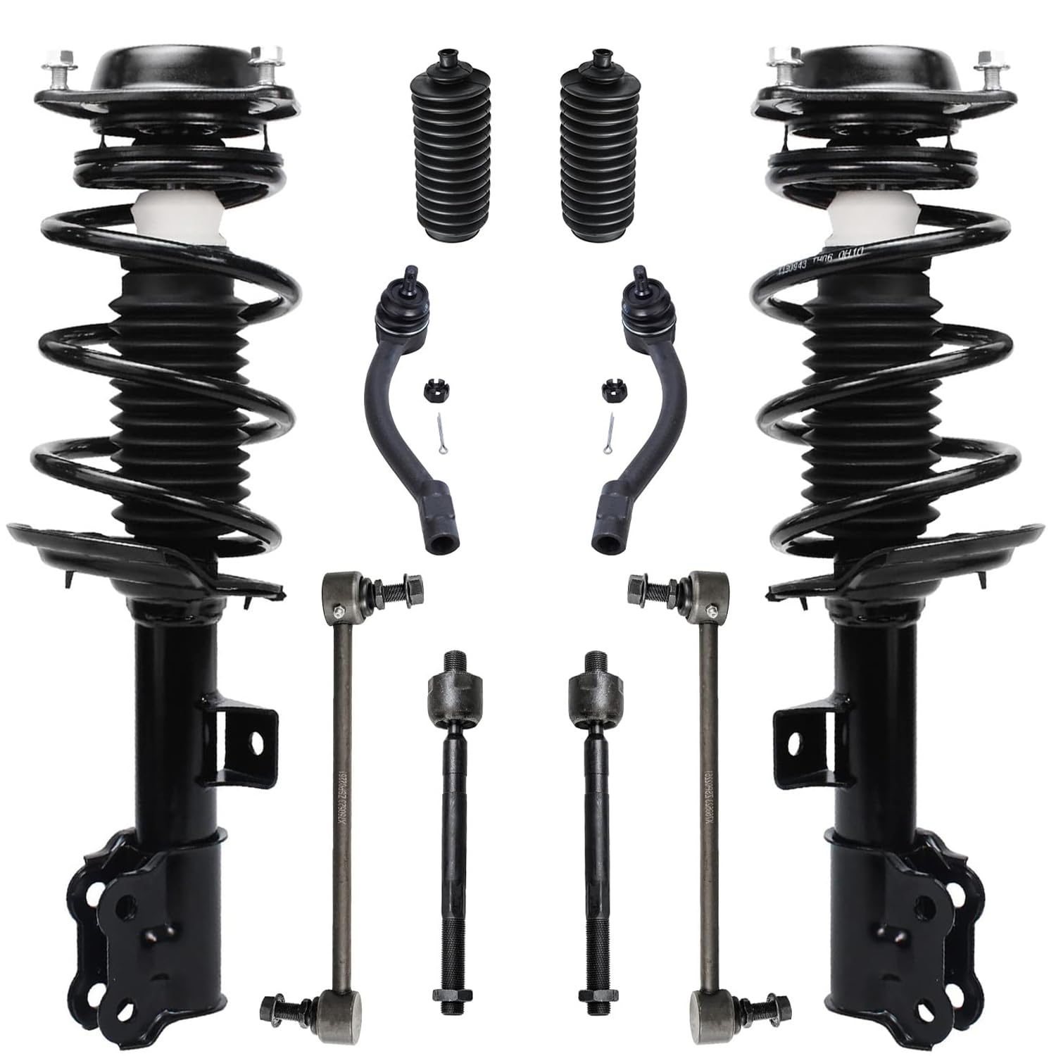 Kit de Suspensão Dianteira Detroit Axle 10 Peças para Hyundai Elantra 2011-2016 - 2 Amortecedores Prontos, 4 Buchas Internas
