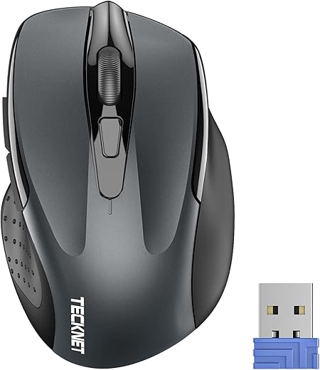 TECKNET M003 Wireless Ergonomic Mouse, 2600 DPI