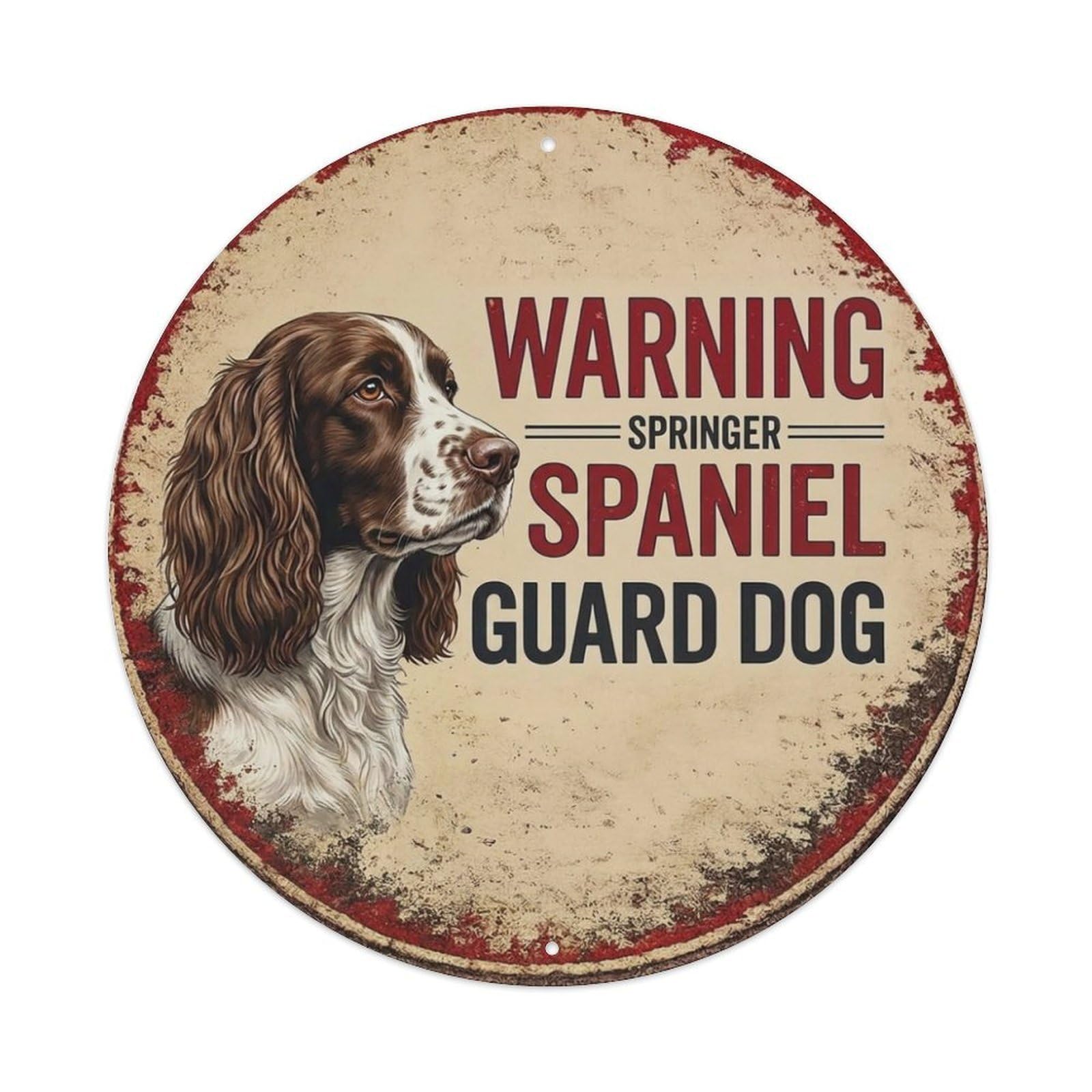 Tgrcjimh Style Metal Tin Sign Vintage Warning Springer Spaniel