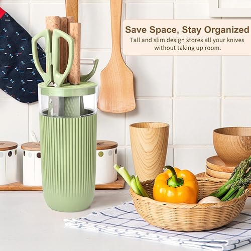 Miniatura 8 de Juego de cuchillos de cocina de 7 piezas con cuchillos afilados de chef y carne, juego de cuchillos multiusos antioxidantes para cocina, juego de