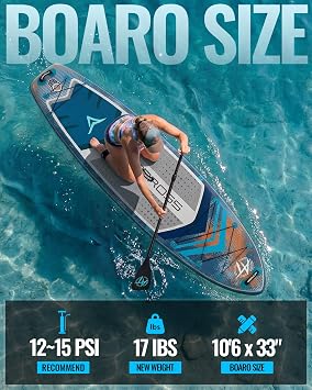 10'6''x33'' Inflatable Stand Up Paddle Board with SUP Accessories