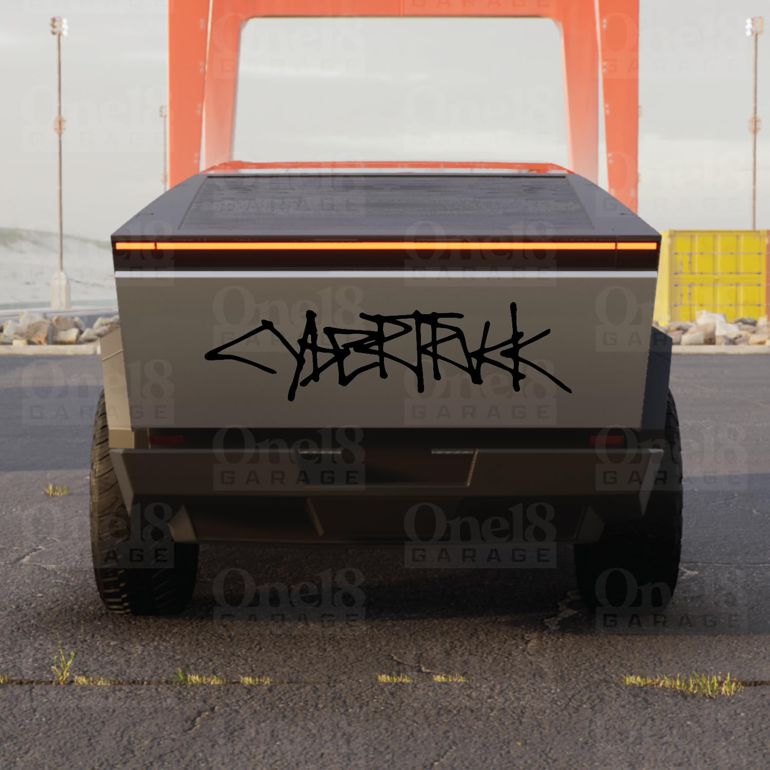 A-List Tailgate Graffiti Cybertruck Logo Vinyl Decal for Tesla Cybertruck 24" & 48" Customize Color