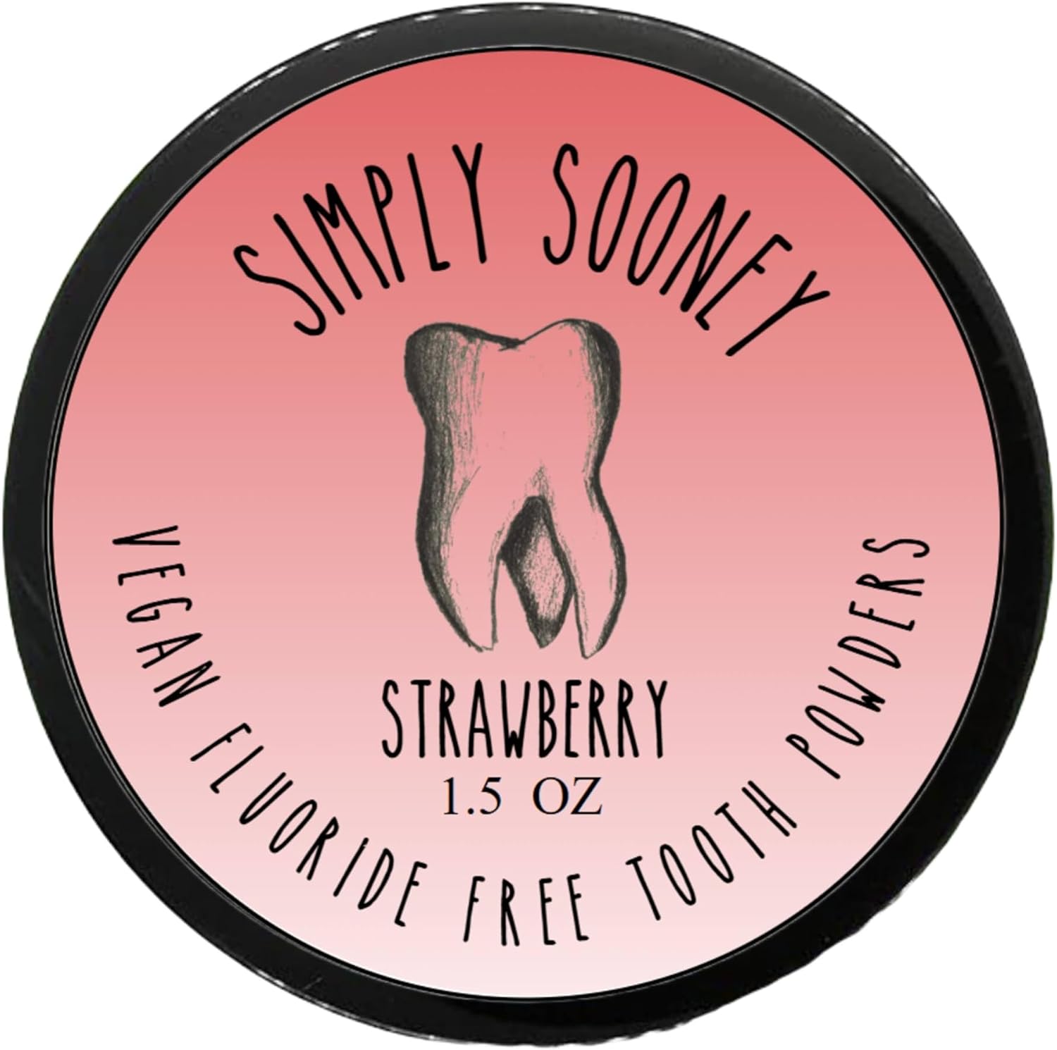 Simply Sooney Remineralizing Vegan Mineral Tooth Powder I Strawberry Formula I Natural Ingredients I Stronger Teeth 1.5oz (1.5 oz jar)