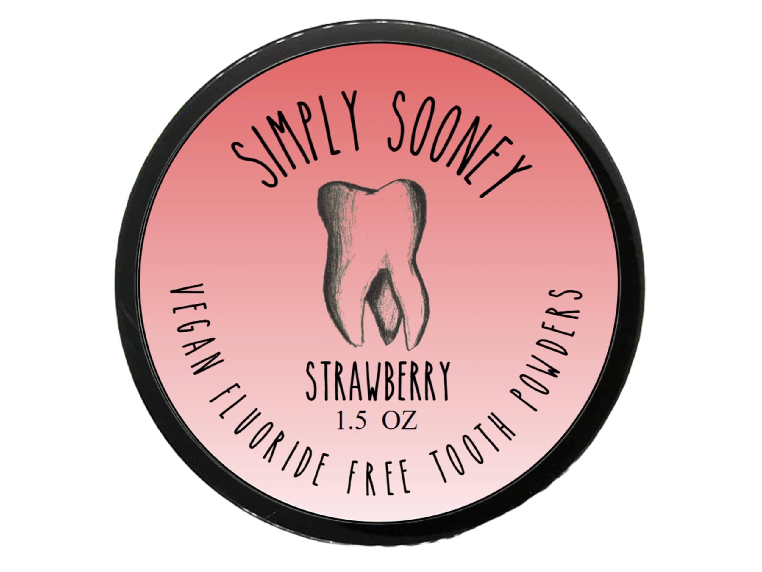Simply Sooney Remineralizing Vegan Mineral Tooth Powder I Strawberry Formula I Natural Ingredients I Stronger Teeth 1.5oz (1.5 oz jar)