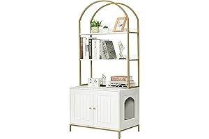 LITTER BOX FURNITURE FOR CATS - Litter Box Hidden 2-Tier Storage