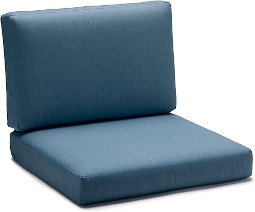 Miniatura 1 de METADRI Cojín de asiento profundo para exteriores, 24 pulgadas de ancho x 26 pulgadas de largo x 4 pulgadas de alto, laguna fundida