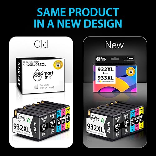 Miniatura 3 de Smart Ink Cartucho de tinta compatible de repuesto para HP 932XL 933XL 932 XL 933 (paquete de 5 combinados) para usar con impresoras HP Officejet