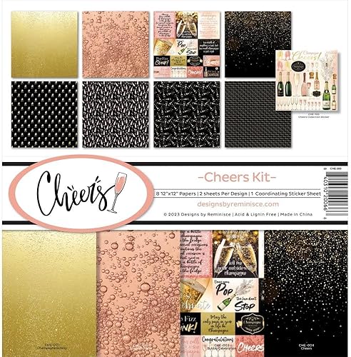 Reminisce Cheers Scrapbook Collection kit, Blanco